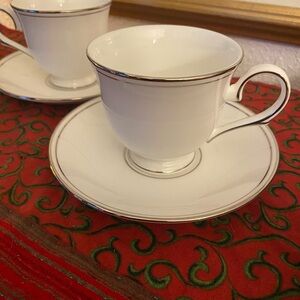 LENOX Platinum Teacups & Saucers